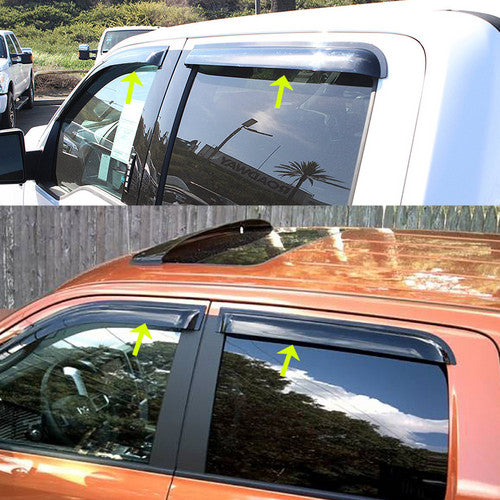 For 2009-2015 2016 2017 Dodge Ram 1500 Crew Cab Window Visor Vent Rain Deflector