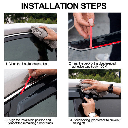 4PC Window Visor Vent Wind Rain Guards Deflector Fit 2006-2013 Audi A3 Hatchback