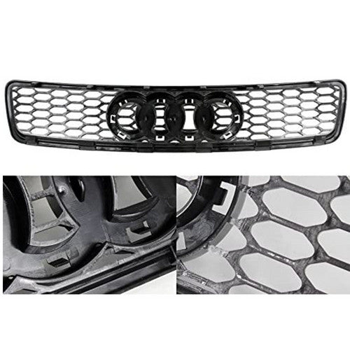 For 1996-2001 Audi A4 S4 Black ABS Honeycomb RS4 Style Front Hood Grille Grill