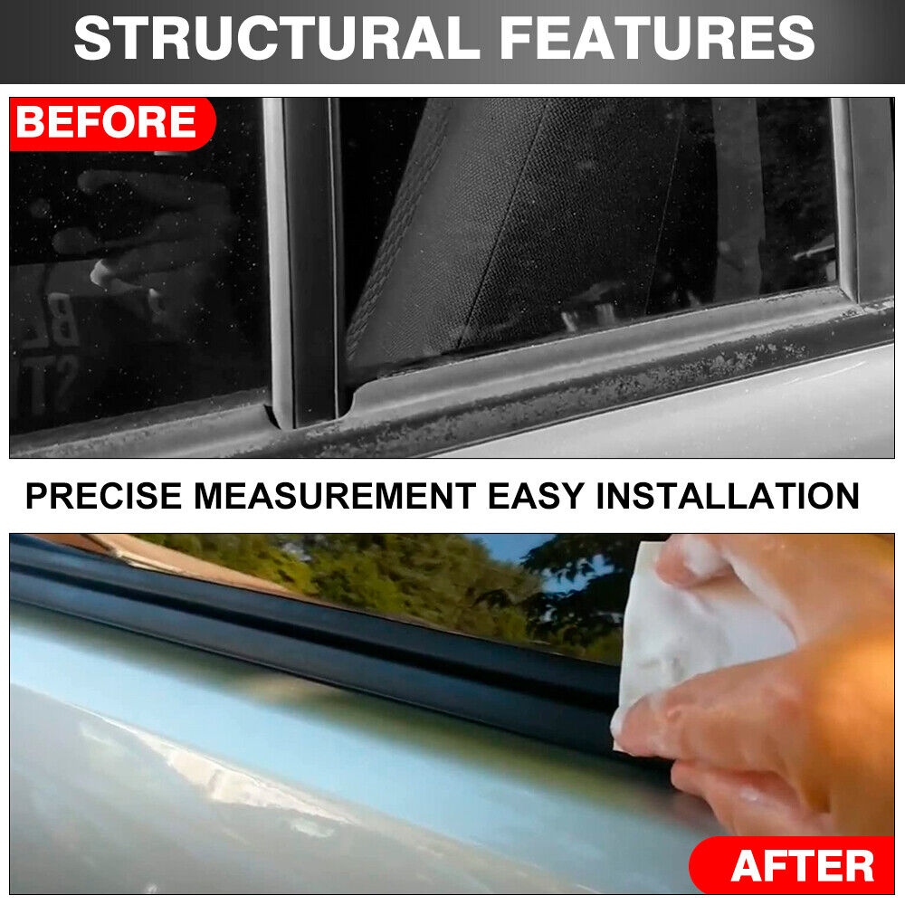 For 2008-2011 Toyota Highlander 4PC Window Weatherstrip Black Sweep Belt Outer