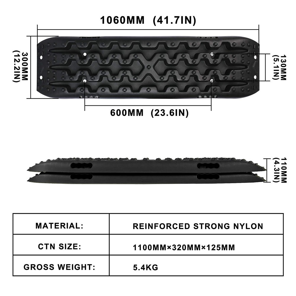Off-Road Traction Boards with Jack Lift Base Recovery Mat Track Tire Ladder 2PCS