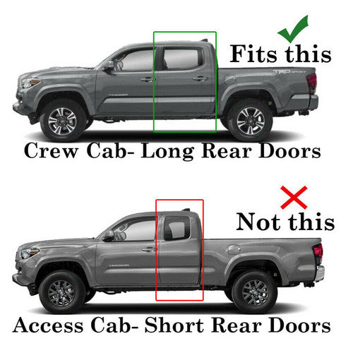 In-channel Rain Deflector Window Visors For 16 17 18 19 Toyota Tacoma Double Cab