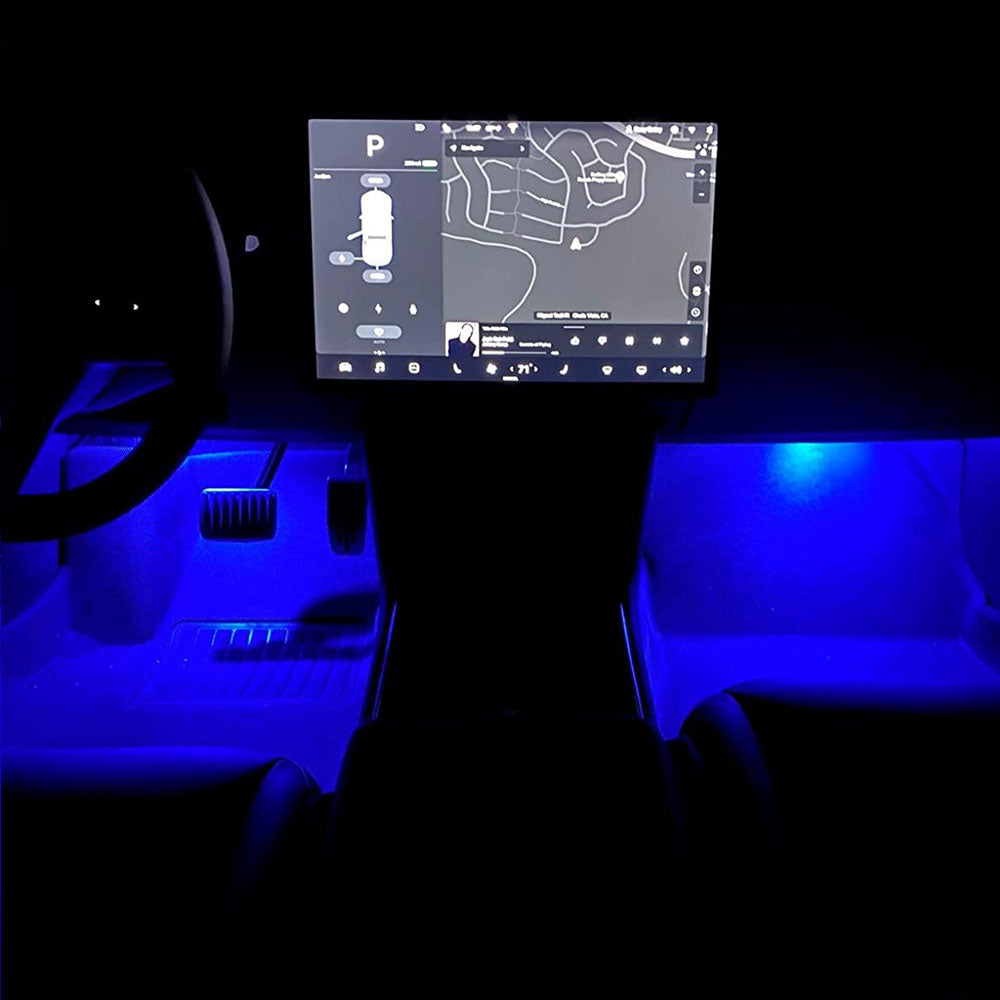 Blue LED Lamps Interior Door Trunk Glitter Lights For Tesla Model 3/S/X/Y 4PCS