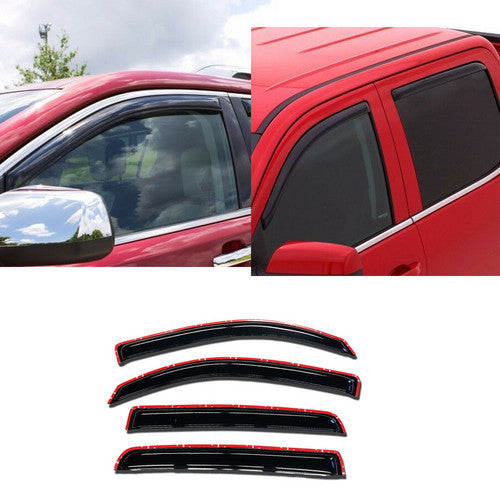 In-channel Rain Deflector Window Visors For 16 17 18 19 Toyota Tacoma Double Cab
