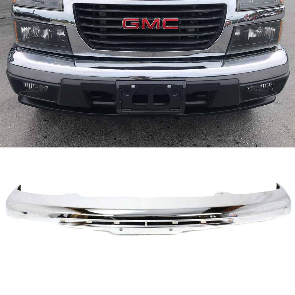 NEW Chrome Steel Front Bumper Face Bar for 2004-2012 GMC Canyon Pickup 04-12