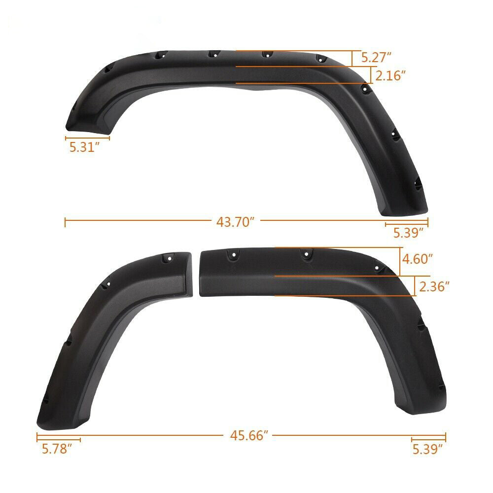 Pocket Rivet Style Wide Fender Flares Fits 1984-2001 Jeep Cherokee XJ 4DR Cover