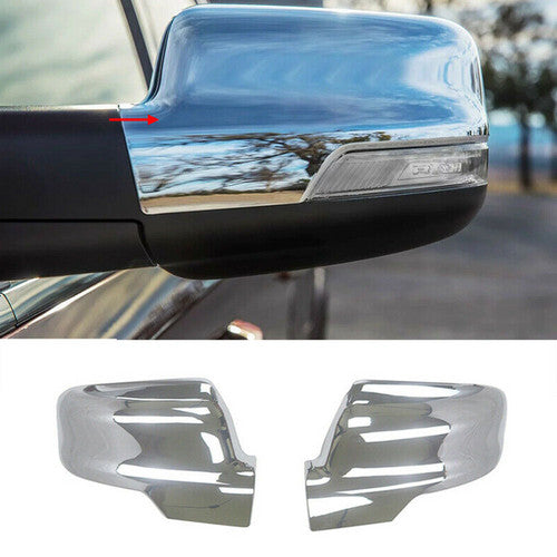 2PCS Replacement Chrome Mirror Cover With Clip Fit 2019 2020 RAM 1500 2500 3500