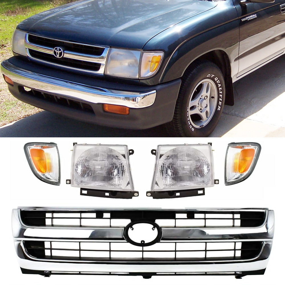 Front Bumper Headlight Grille Corner Lamp Kit For 1997-2000 Toyota Tacoma