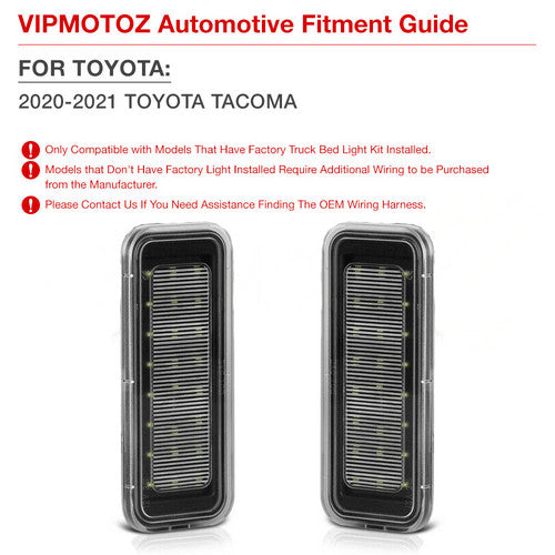 Trunk Bed LED Lamp Light Lamp Kit For 2020-2021 Toyota Tacoma Pickup Pair