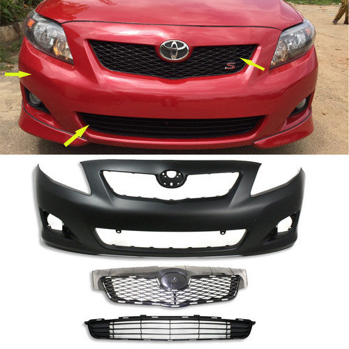 Bumper Cover Kit For 2009-2010 Toyota Corolla Front Primed
