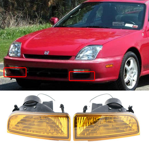 For Honda Prelude 1997-2001 Fog Lights Driving Bumper Lamps+Switch Amber
