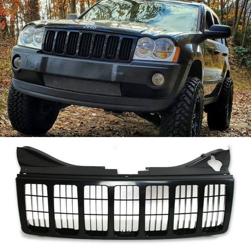Grille For 2005-2007 Jeep Grand Cherokee Black Plastic