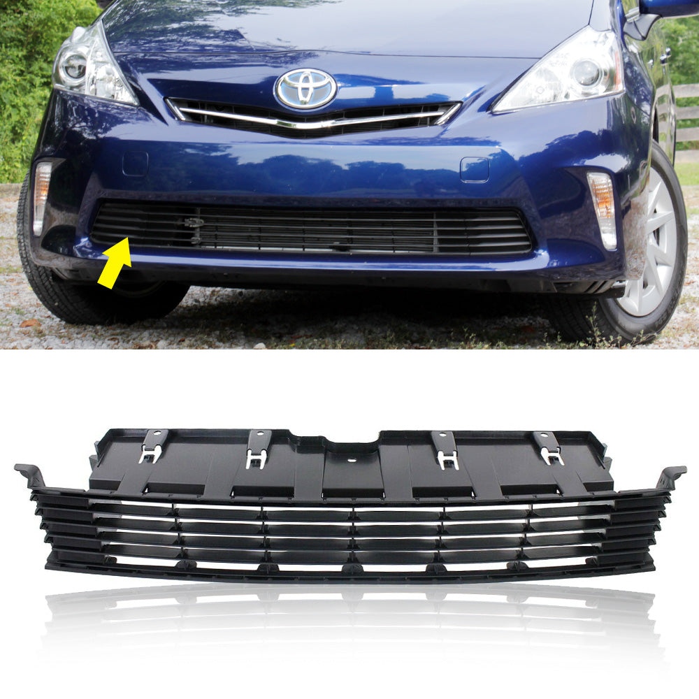 Textured Black Front Bumper Grille For 2012-2014 Toyota Prius V