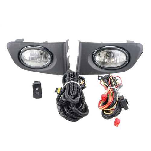 For HONDA CIVIC 2001 2002 WHITE Fog Lamp Driving DRL Light Kit w/Wiring & Switch