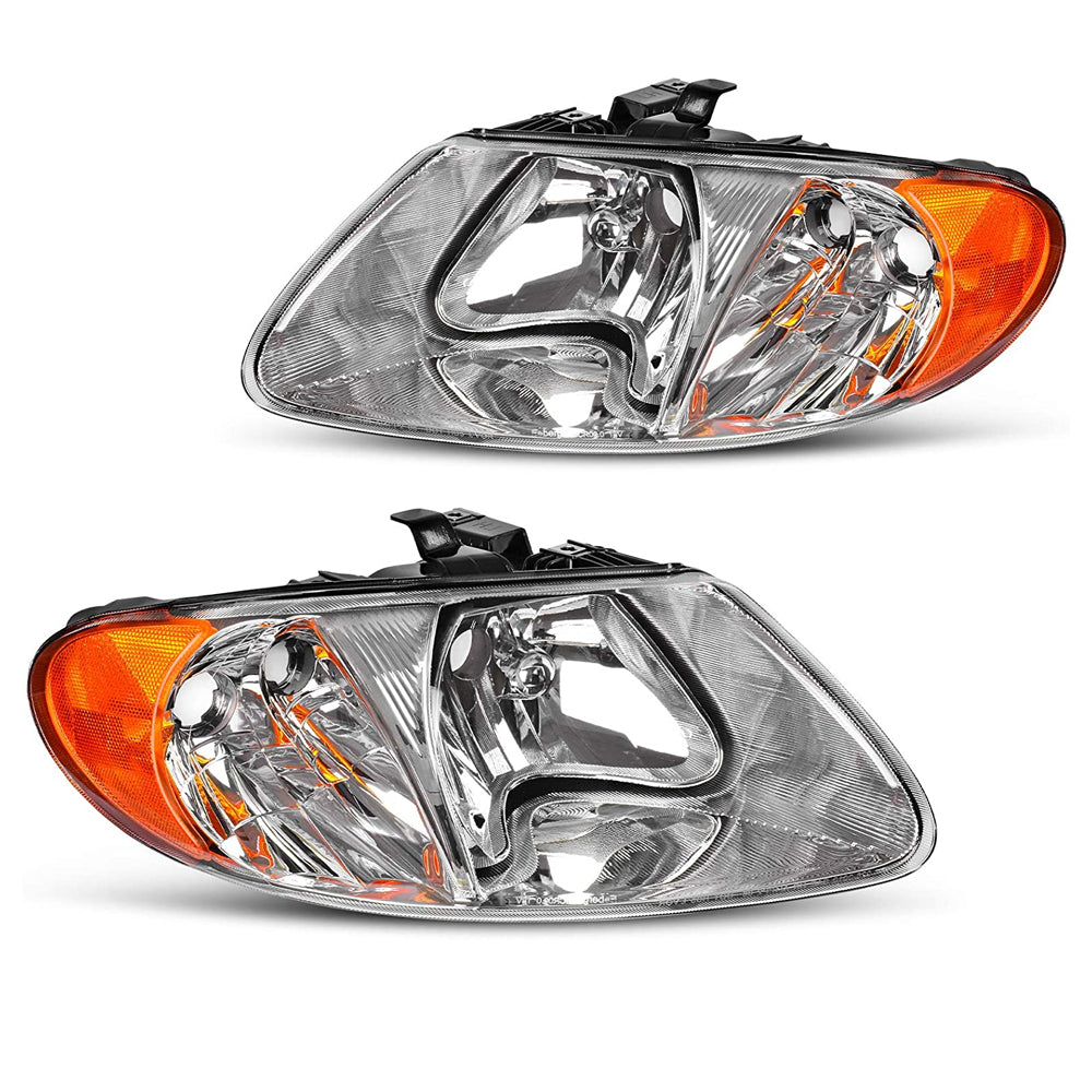 Halogen Headlight Set For 2001-2007 Dodge Grand Caravan w/ Bulb(s) Pair