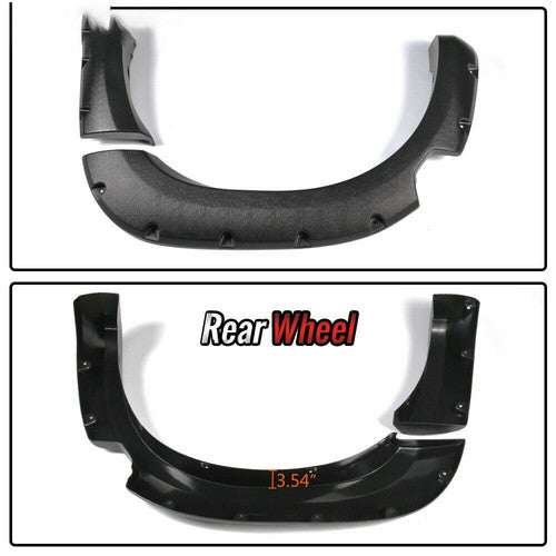 Pocket Rivet Style Fender Flares Textured Black Fit For 2004-2015 Nissan Titan