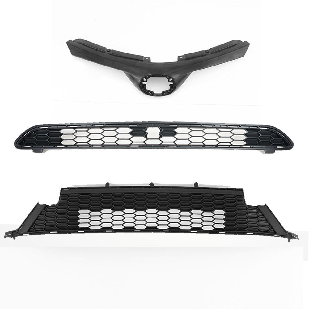 For 2016 2017 2018 Toyota RAV4 SE Upper & Center & Lower Bumper Grille Grill