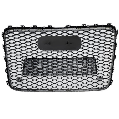 Front Bumper Grille Fit for AD Q7 2007-2015 Honeycomb Mesh Bumper Grille Gloss Black