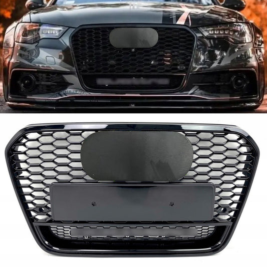 Bumper Grille Fit for A D A6 2012-2015 Honeycomb Grille with Gloss Black Body