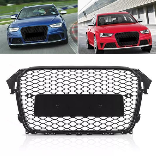 Bumper Grille Fit for A D A4 2013-2016 Honeycomb Grille with Gloss Black Body No Emblem