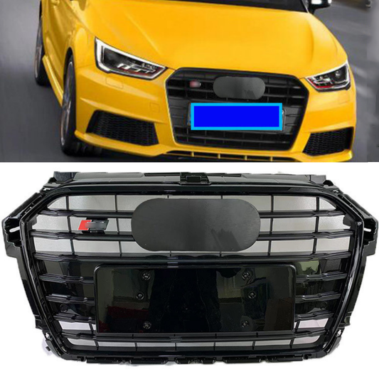 Front Bumper Grille Fit for A1 S1 2011-2015 Update to RS1 Grill Bumper Grille Gloss Black