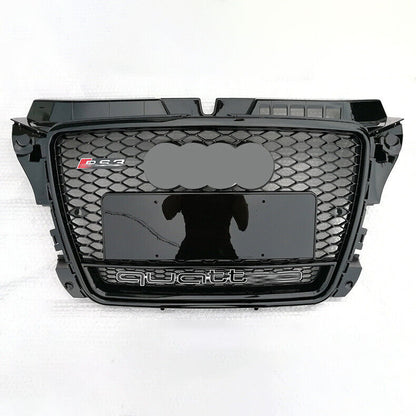 RS3 Style umper Grille Fit for 2013-2016 A3 S3 RS3 Front Bumper Mesh Honeycomb Grille