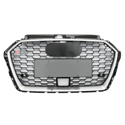 RS3 Chrome Bumper Grille Fit for 2017-2020 A3 8V S3 Mesh Honeycomb Front Bumper Grille RS3 Style