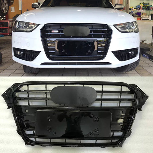 Bumper Grille Fit for A D A4 2013-2016 Grill grille with Gloss Black Body