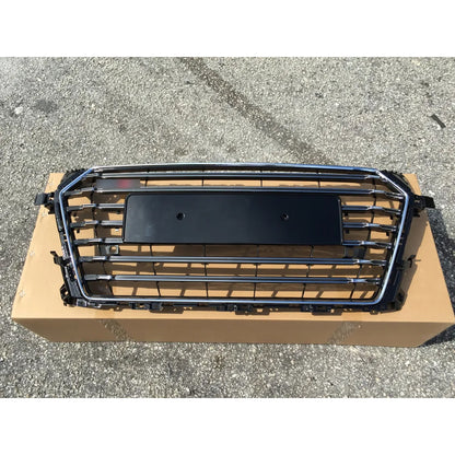 Chrome Bumper Grille Fit for A D A4 2013-2016 Grill grille with Gloss Black Body No Emblem