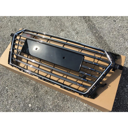 Chrome Bumper Grille Fit for A D A4 2013-2016 Grill grille with Gloss Black Body No Emblem