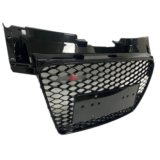 Front Bumper Grille Fit for AD TT TTRS 2007-2014 Mesh Honeycomb Gloss Black