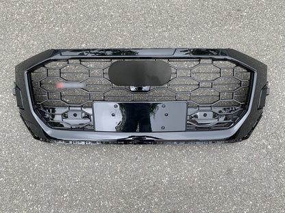 Front Bumper Grille Fit for AD Q8 SQ8 2020-2023 Mesh Honeycomb Bumper Grille Gloss Black
