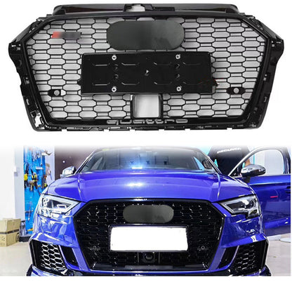 ACC Style Bumper Grille Fit for 2017-2020 A3 8V S3 Mesh Honeycomb Front Bumper Grille