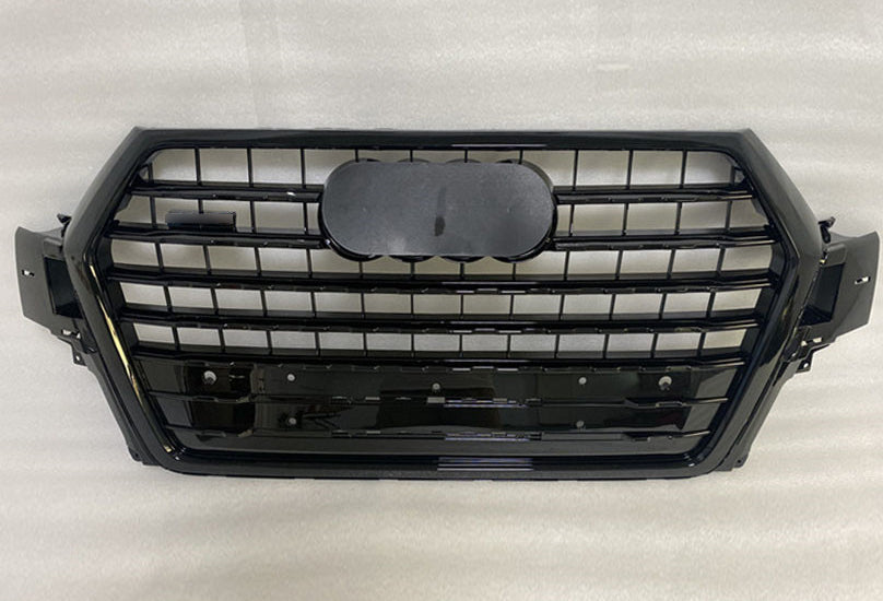 Front Bumper Grille Fit for 2017 2018 2019 Q7 RSQ7 Honeycomb Mesh Style Bumper Grille Gloss Black Mesh