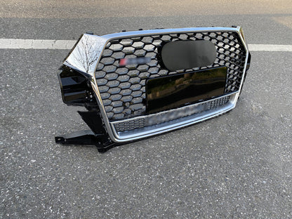 Chrome Bumper Grille Fit for AD Q3 2016-2018 Mesh Honeycomb Grille with Lower Window