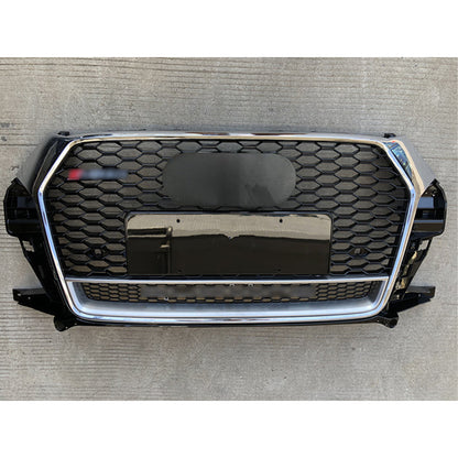 Chrome Bumper Grille Fit for AD Q3 2016-2018 Mesh Honeycomb Grille with Lower Window