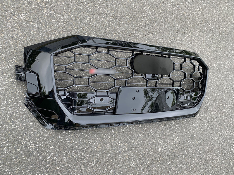 Front Bumper Grille Fit for AD Q8 SQ8 2020-2023 Mesh Honeycomb Bumper Grille Gloss Black