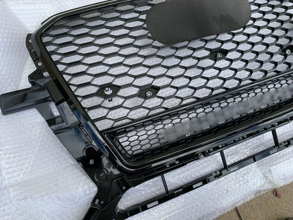 Front Bumper Grille Fit for 2013-2017 A D Q5 SQ5 Mesh Honeycomb Grille w/ Lower Window