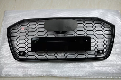 Front Bumper Grille Fit for AD A6/A6L 2019-2024 Mesh Honeycomb Grille Gloss Black