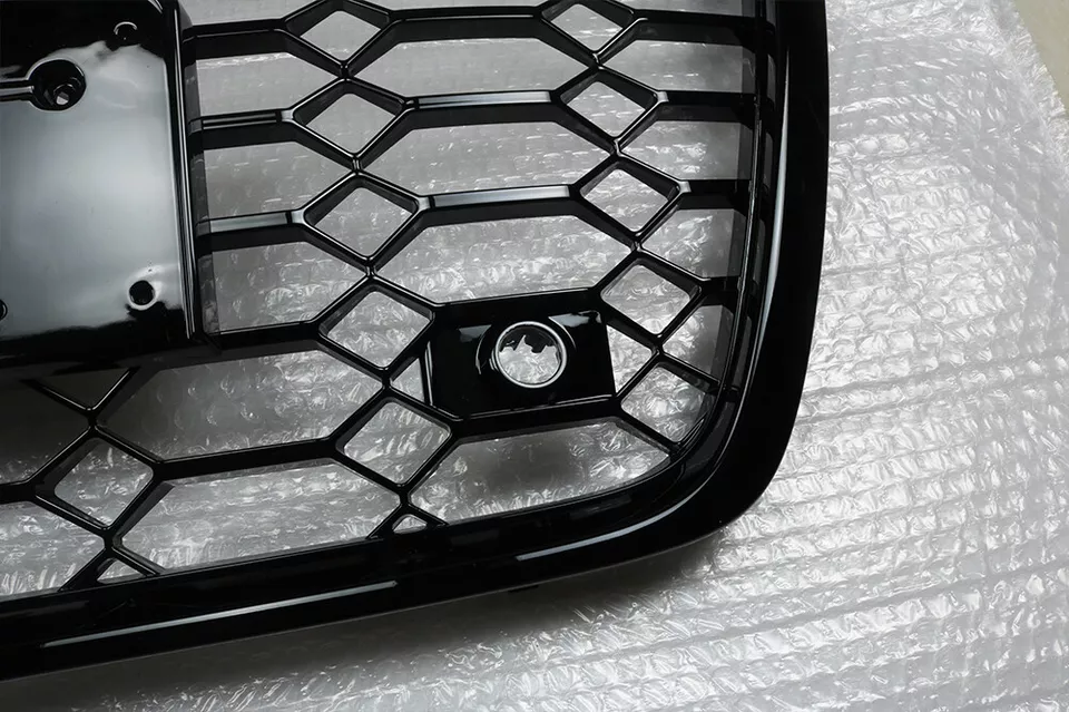 Front Bumper Grille Fit for AD A6/A6L 2019-2024 Mesh Honeycomb Grille Gloss Black