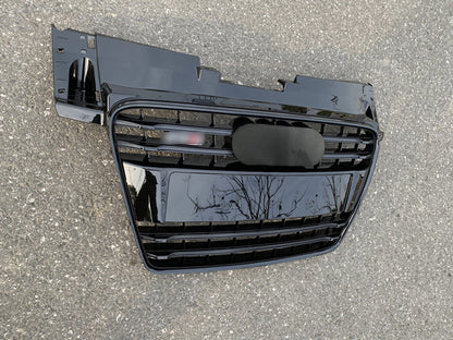 Front Bumper Grille Fit for AD TT TTRS 2007-2014 Grill Grille Gloss Black