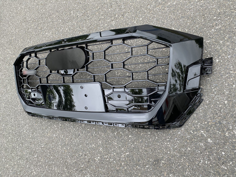 Front Bumper Grille Fit for AD Q8 SQ8 2020-2023 Mesh Honeycomb Bumper Grille Gloss Black