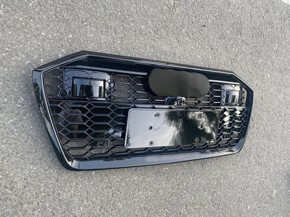 Front Bumper Grille Fit for Audi A6 RS6 S6 2019-2024 Front bumper Mesh Honeycomb grille with ACC Hole