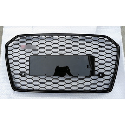 Bumper Grille Fit for A D A6 2016-2018 Honeycomb Grille with Gloss Black Body No Emblem