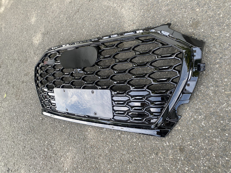 Front Bumper Grille Fit for AD Q5 SQ5 B9.5 2021-2022 Mesh Honeycomb Front Bumper Grille Gloss Black