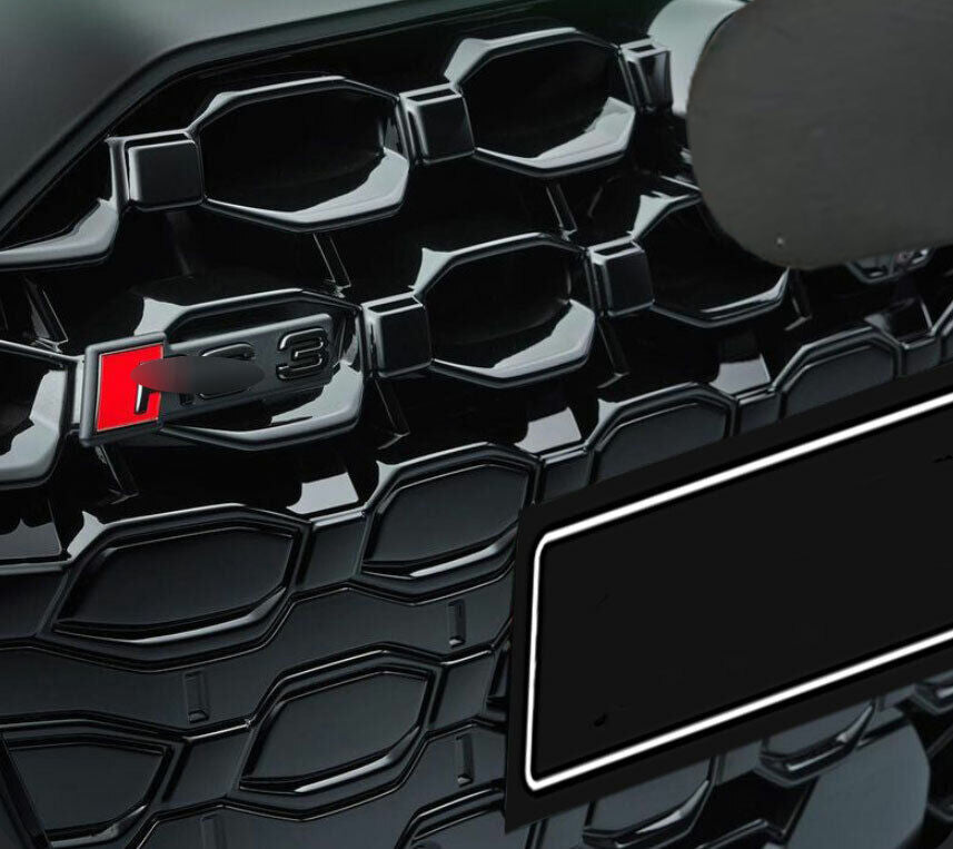 RS3 Style Black Honeycomb Front bumper Grille Fit for A3 S3 2021-2023