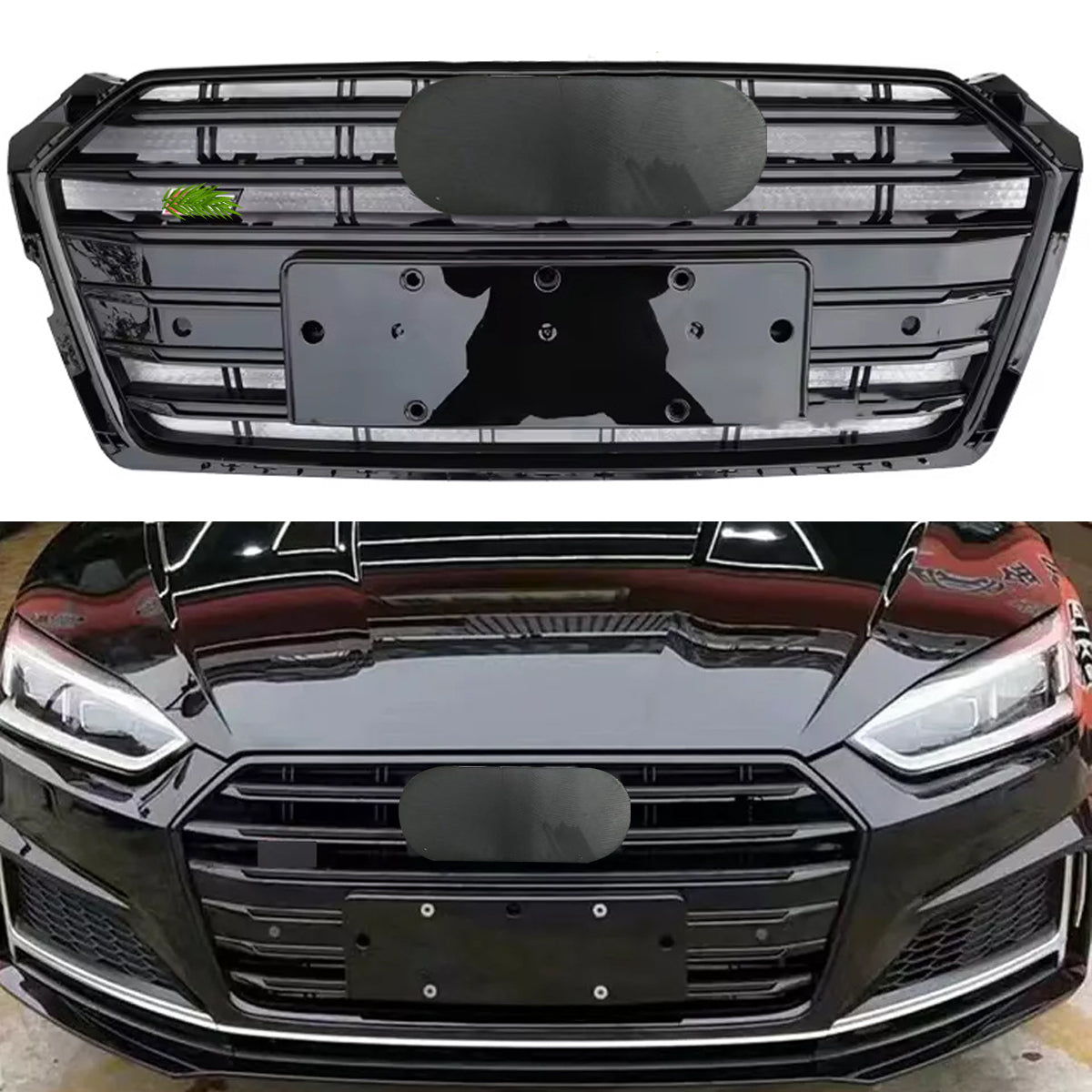 Bumper Grille Fit for A D A5 2017-2019 Grill Grille with Gloss Black Body