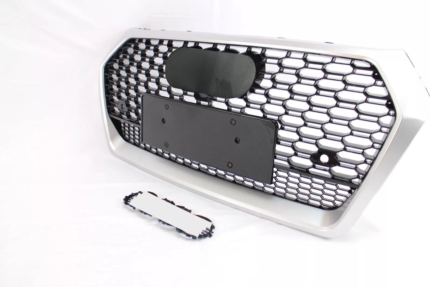 Chrome Bumper Grille Fit for AD Q5 RSQ5 2018 2019 2020 Mesh Honeycomb Bumper Grille Lower Window