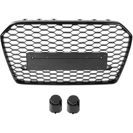 Bumper Grille Fit for A D A6 2016-2018 Honeycomb Grille with Gloss Black Body No Emblem