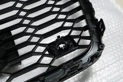 Front Bumper Grille Fit for AD A6/A6L 2019-2024 Mesh Honeycomb Grille Gloss Black